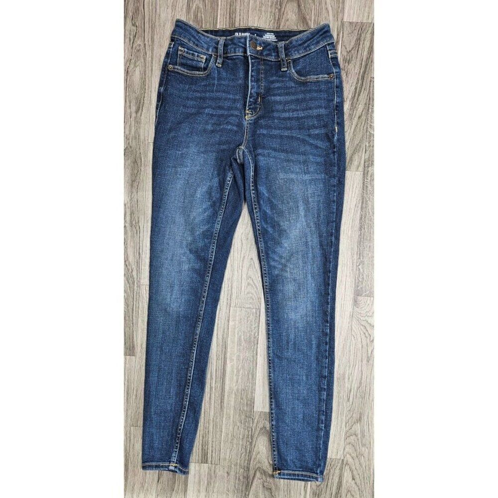 Old Navy Womens Size 2 High Rise‎ Rockstar Skinny Slim Pockets Denim Blue Jeans